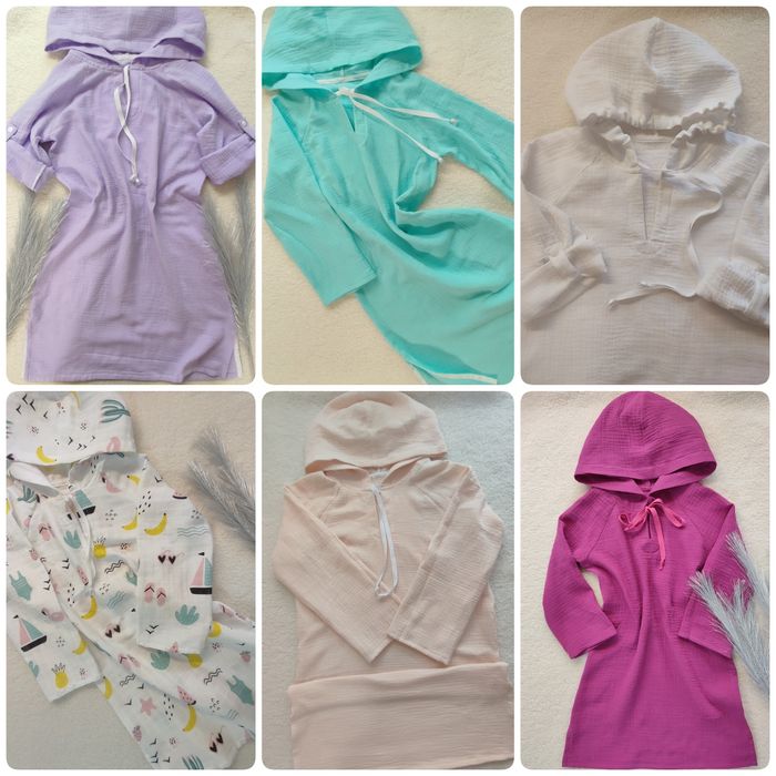 Туніка пляжна муслін 62-158 розміри