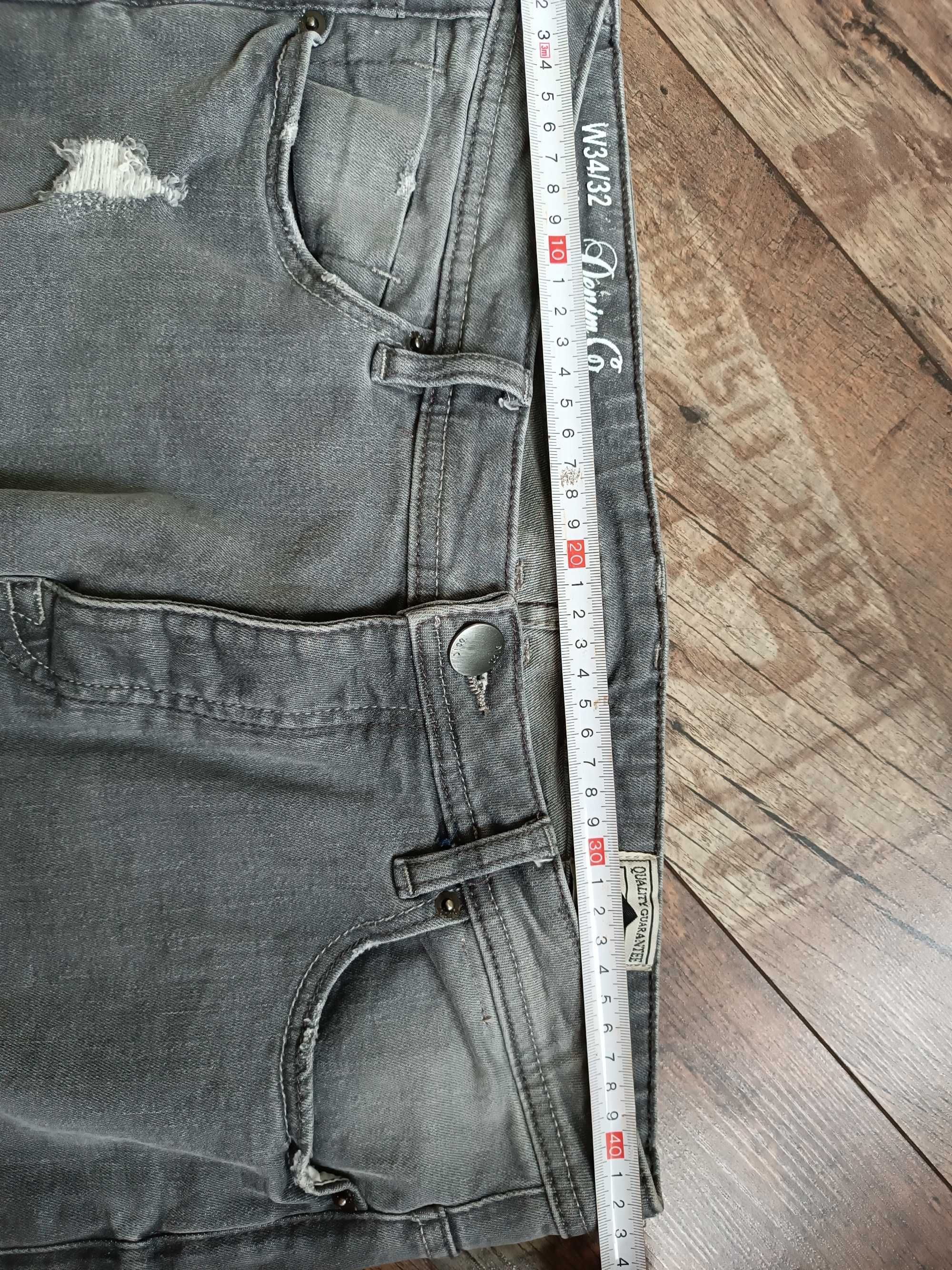 Spodnie męskie rurki z dziurami 34/32 Denim Skinny