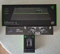 Teclado e Rato Gaming RAZER + Tapete de rato preto 900 x 400 mm