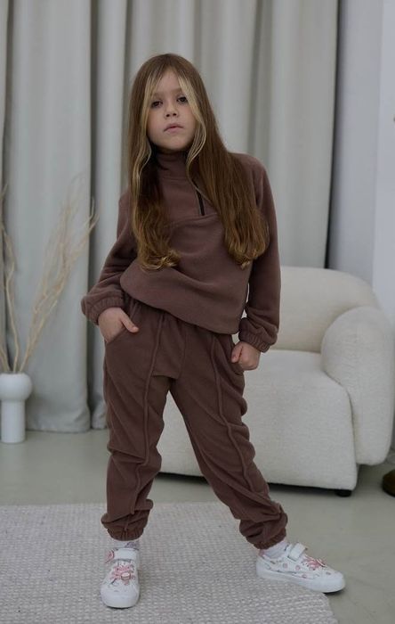 Дитячий флісовий костюм для дівчинки р.116-146