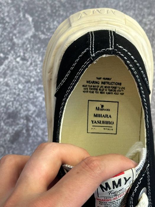MMY Maison Mihara Yasuhiro кеди кеды черные белые custom distressed 43