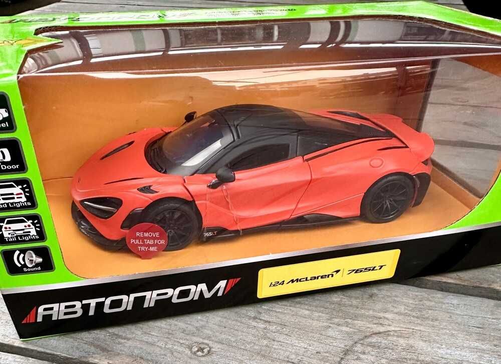 Машина металева McLaren 765 LT , Автопром 68276A, 1:24, на батар.