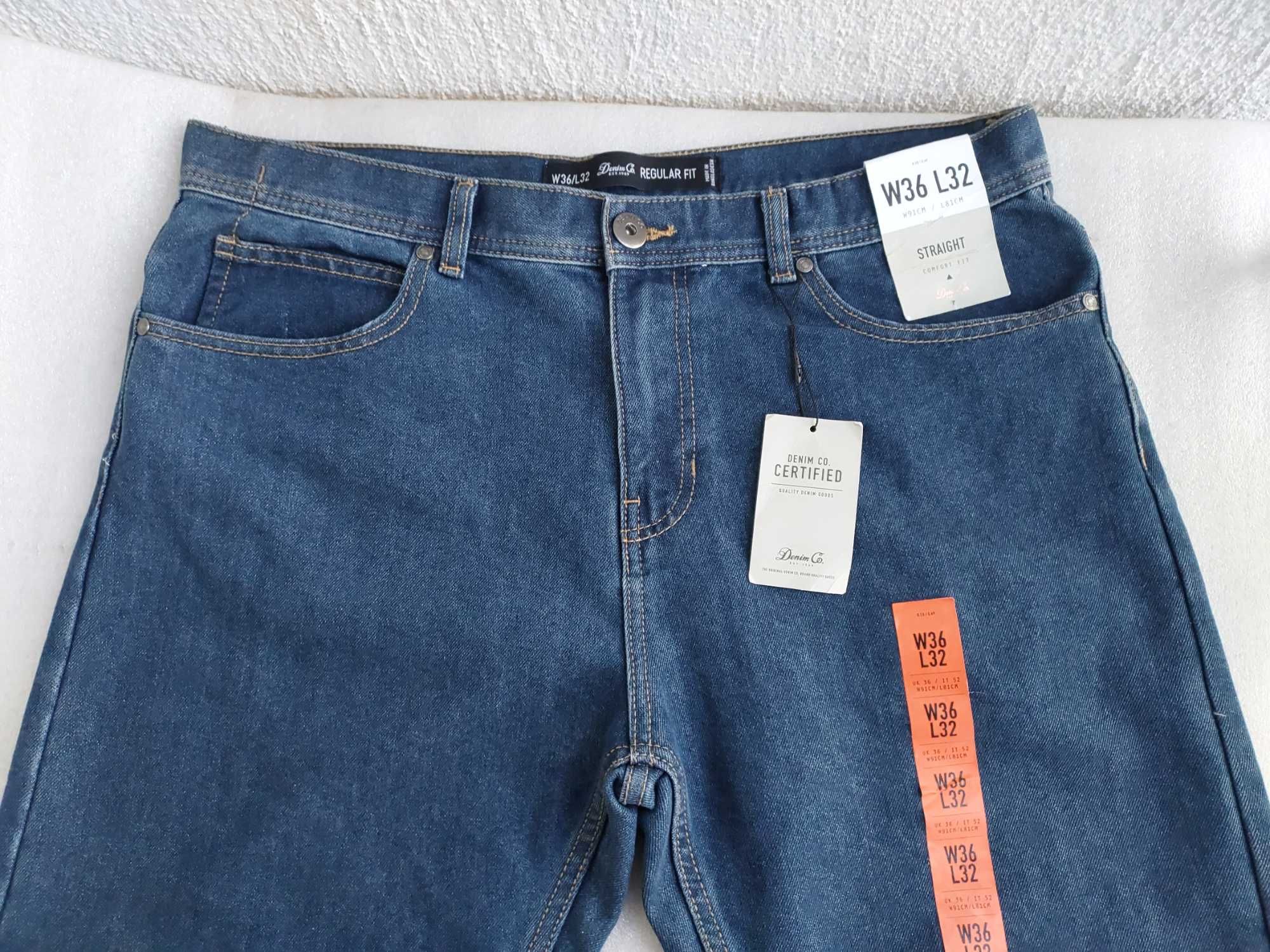 Nowe z metką jeansy męskie Denim Co Certified W36 L32