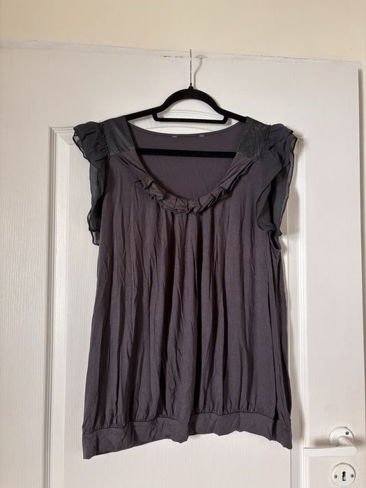 Szara bluzka damska z krótkim rękawem 48