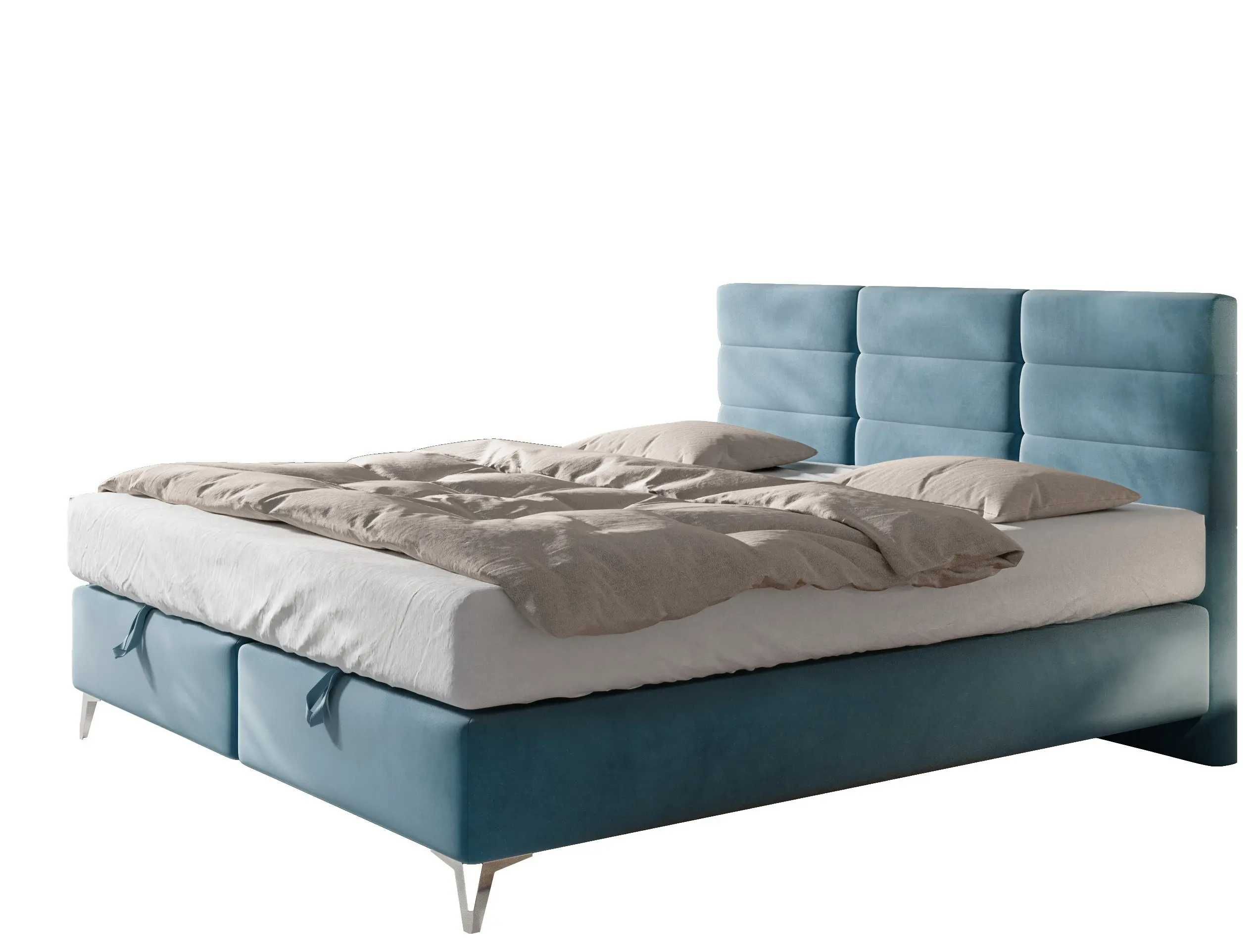 Łóżko 160x200 kontynentalne LOGAN Comforteo tapicerowane z pojemnikiem