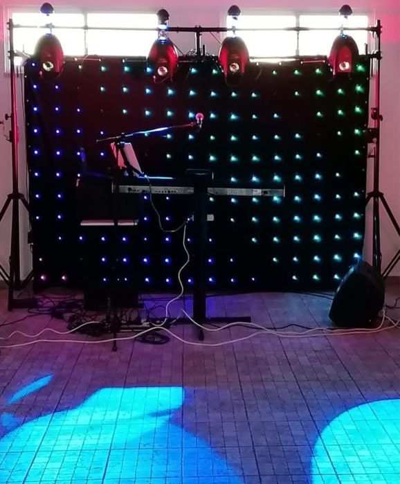 Cortina de leds de varias cores