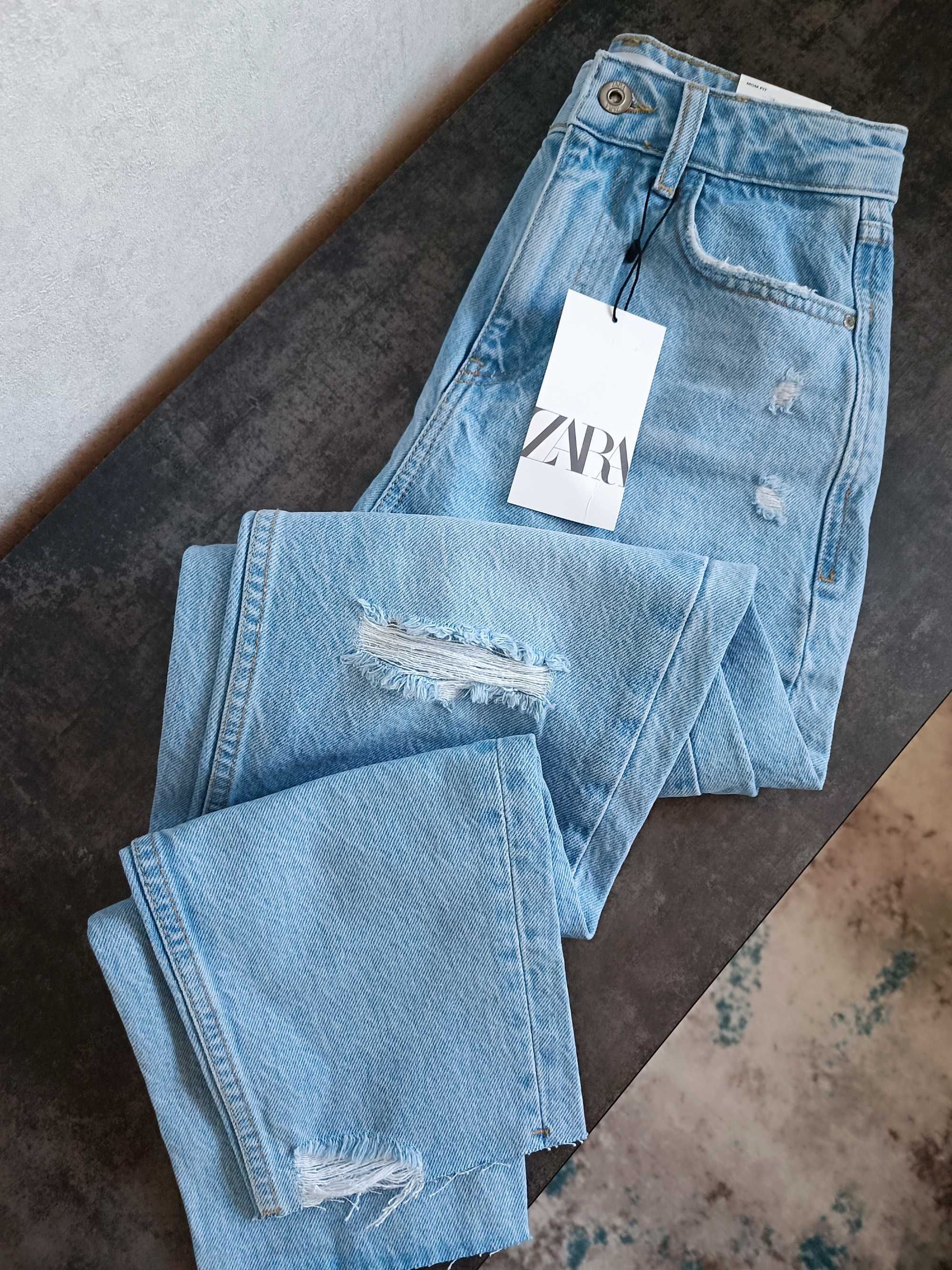 Ідеальні джинси моми Зара на весну та літо светлые джинсы момы голубые