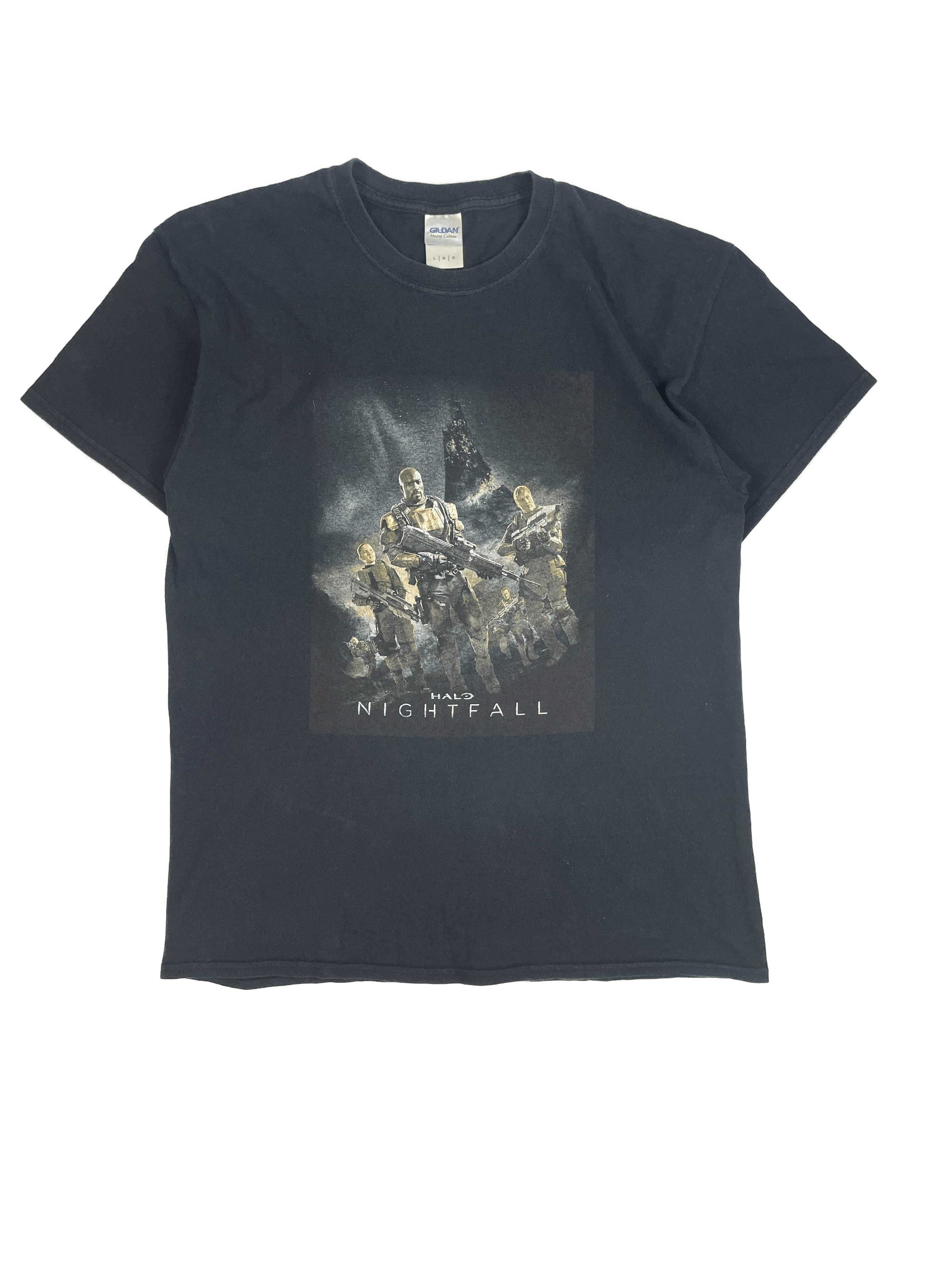 Halo czarna koszulka vintage gildan nightfall playstation
