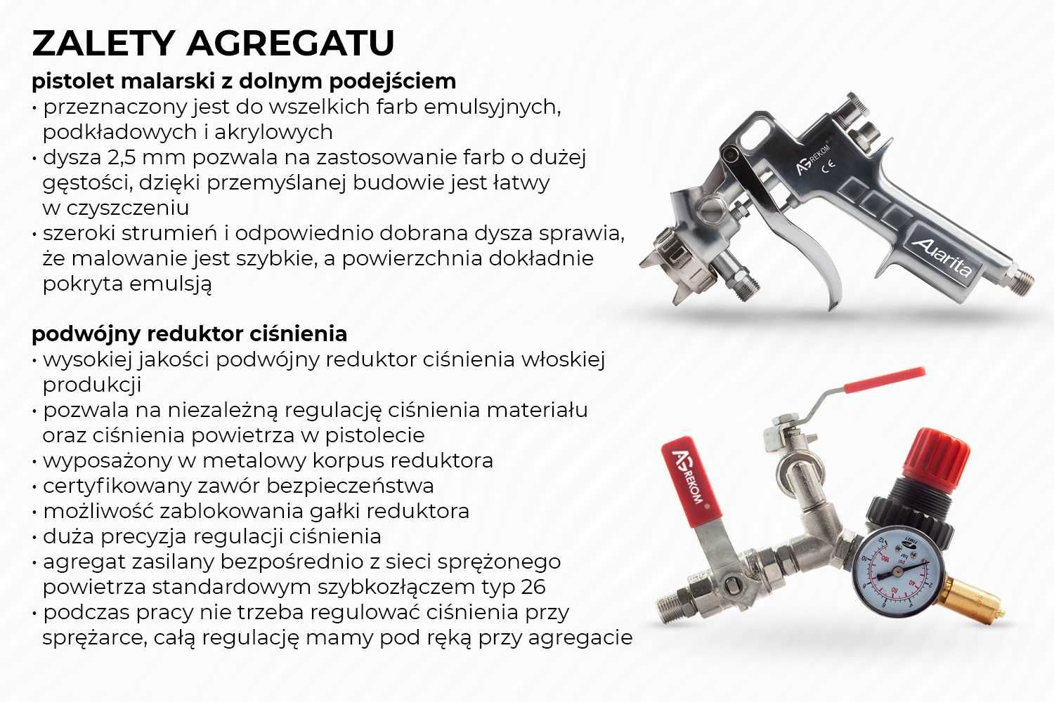 DO MALOWANIA NATRYSKOWEGO ścian pistolet zbiornik lanca przewody wąż