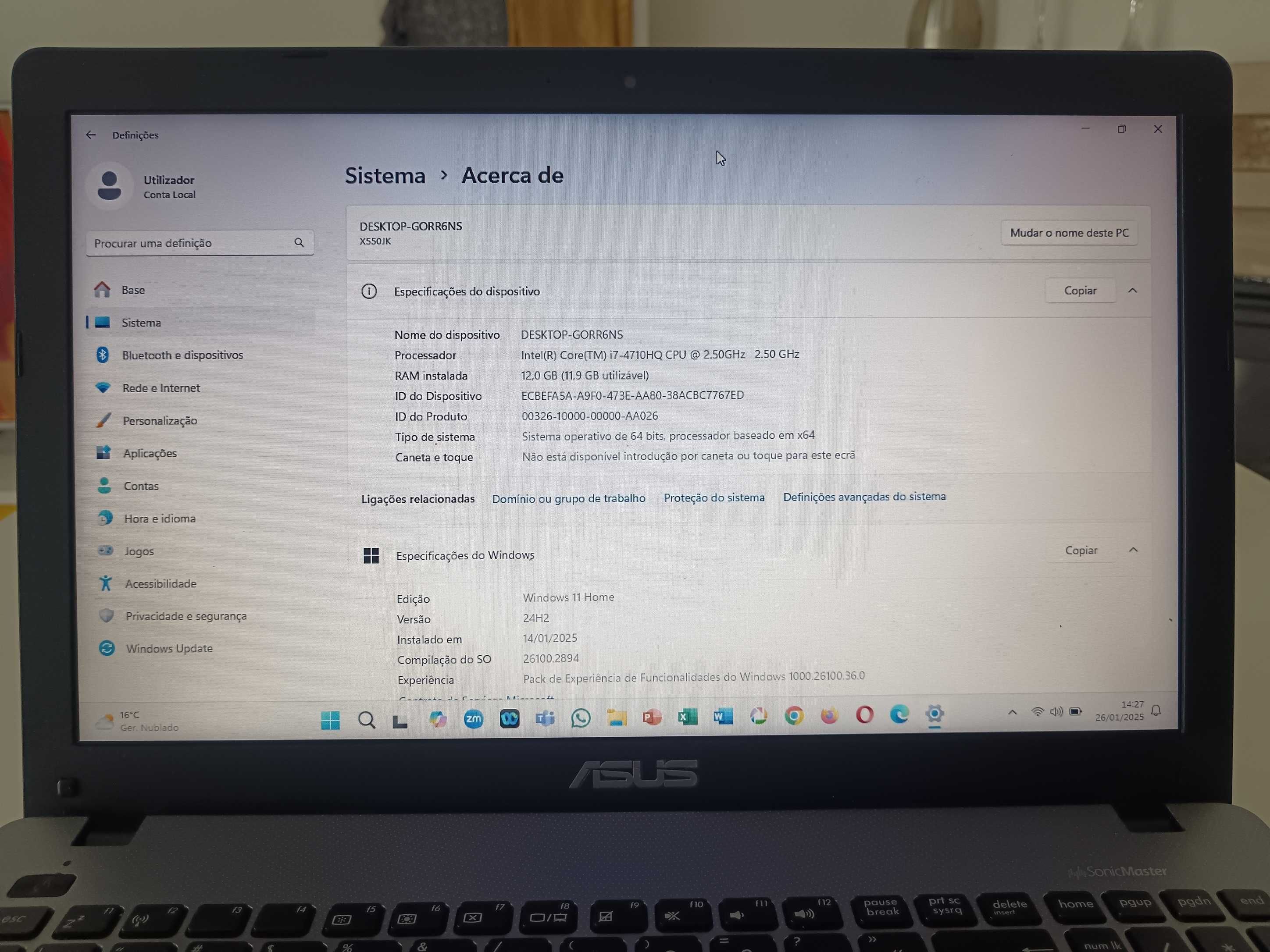 Asus K550JK i7 em bom estado estético e funcional