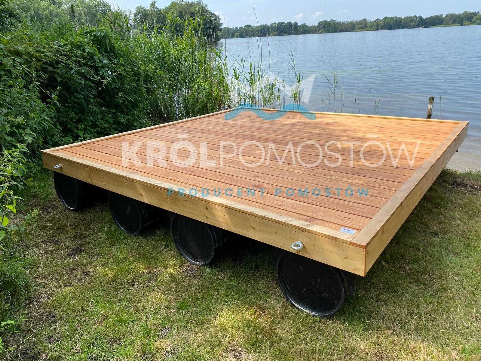 Pływający pomost, platforma pływająca tratwa z poszyciem 9 mkw 3x3 m