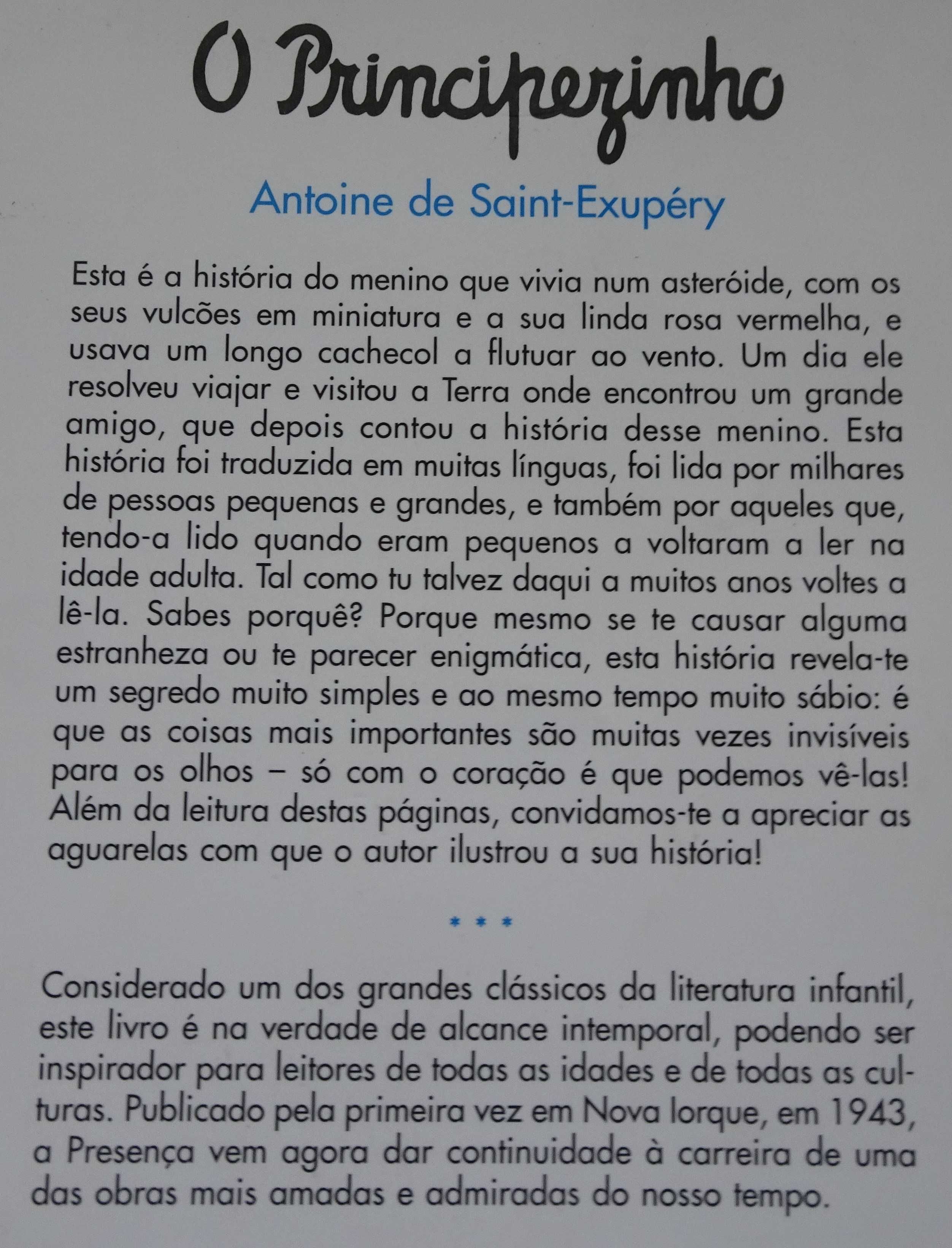 O Principezinho (Com Aguarelas do Autor) de Antoine de Saint-Exupéry