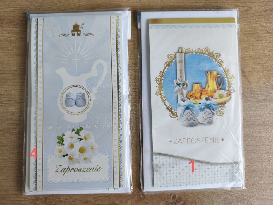 Zaproszenia na chrzest 5 sztuk