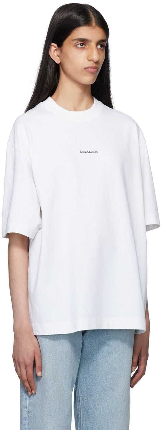 Футболка Acne Studios Logo cotton jersey T-shirt White