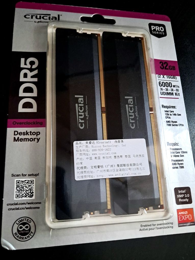 Crucial Pro Series DDR5 32gb (2x16gb)