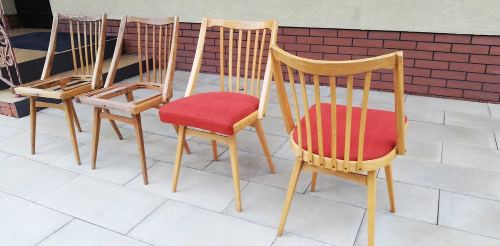 Krzesła atr deco prl czeskie nabytok tatra skandynawskie