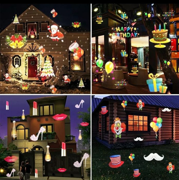 Projetor luz led rotativa Natal / Festas