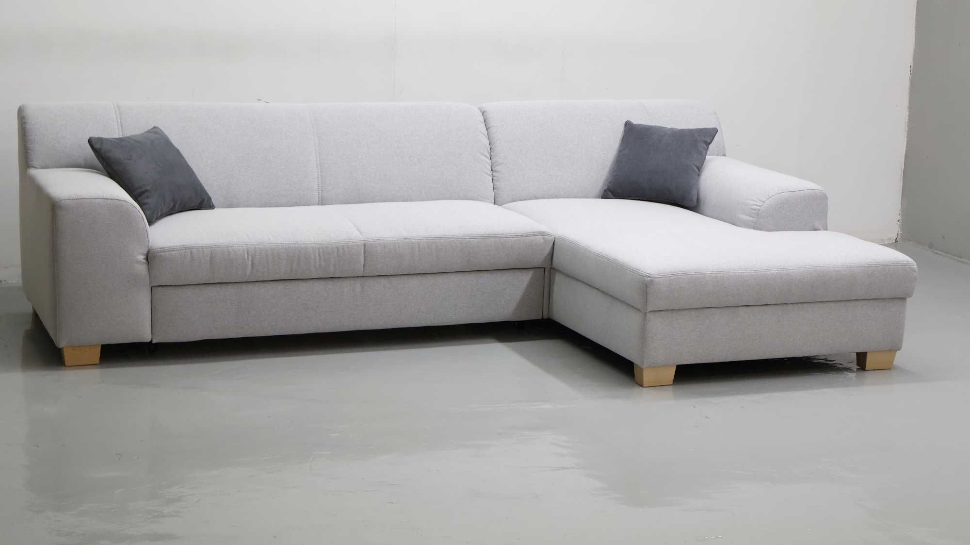 TGX DESIGN NAROŻNIK funkcja spania, kanapa, rogówka SZARA tkanina sofa
