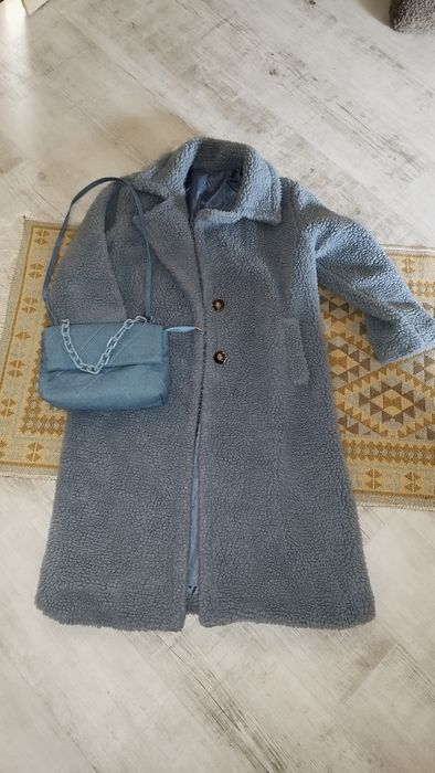 Płaszcz Teddy  jasnoniebieski