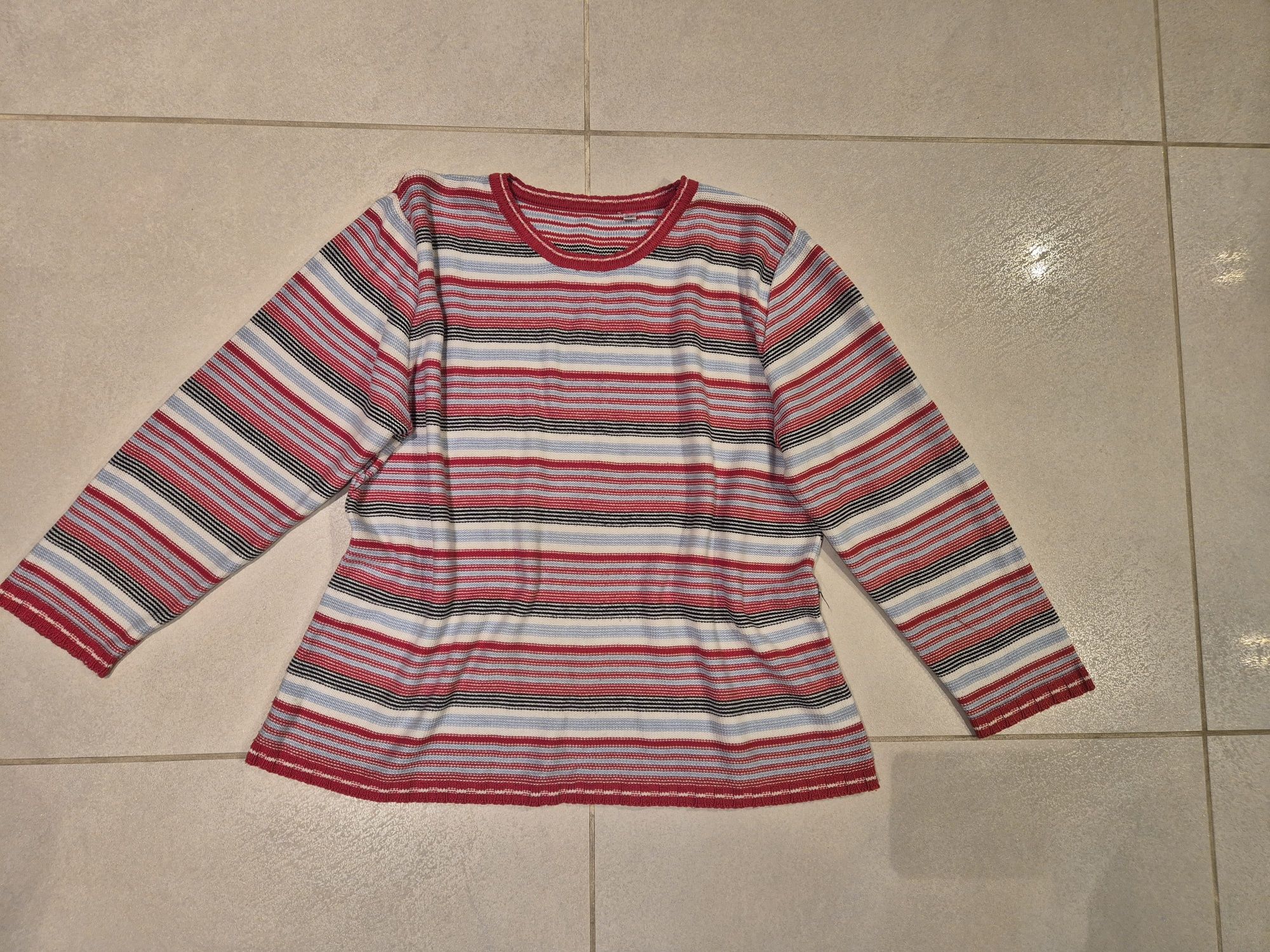 Kolorowy sweter M 38 BUDDELEI sweterek w paski swetr bluzka