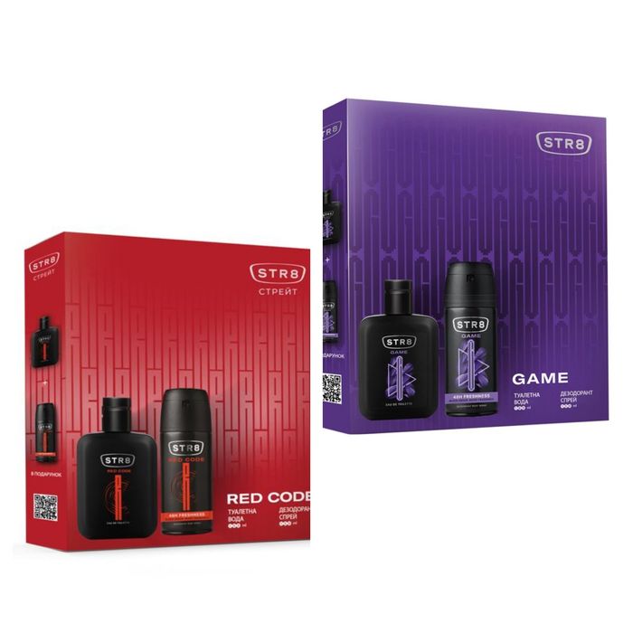 Подарунковий чоловічий набір STR8 GAME RED CODE Туалетна вода+дез.