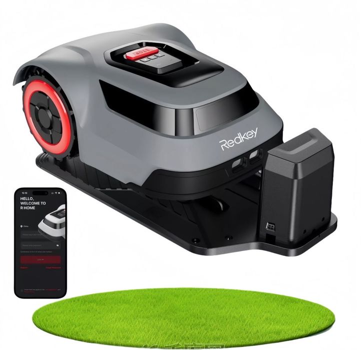 Robot koszący REDKEY MGC500 APKA 500m² IPX6 + stacja szary TOMI-TECH