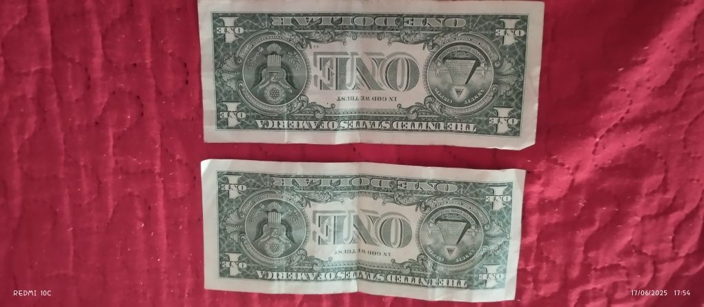 Vendo duas notas One dollar