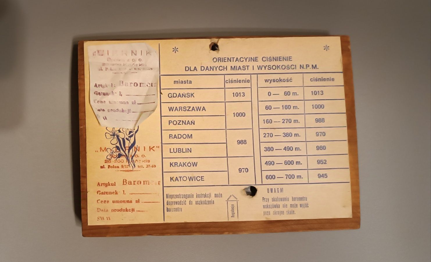 Barometr Aneroid