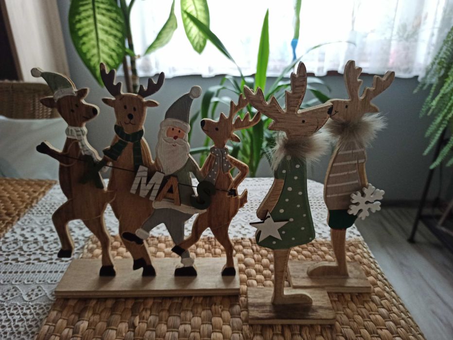Drewno sklejka renifery x mas ozdoby świąteczne jeleń