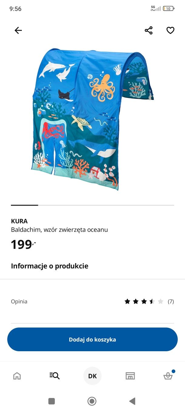 Sprzedam Łóżko Ikea KURA plus dodatki