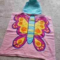 NOWY Ręcznik z kapturem typu PONCHO dla dziecka - motyl - 100% BAWEŁNA
