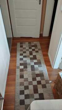chodnik dywanowy 420x67 cm, odcienie brązu, gruby