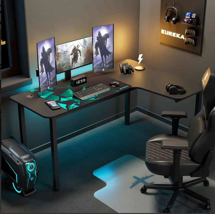 Biurko gamingowe L Eureka Ergonomic+ GRATIS