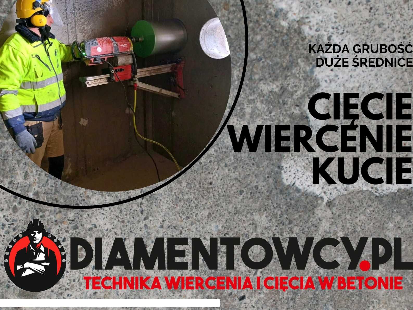 Wiercenie w betonie żelbecie cięcie otworowanie Technika diamentowa