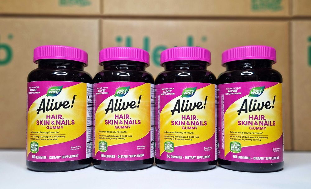 Вітаміни для волосся, шкіри та нігтів Nature's Way Alive 60 жув. табл.