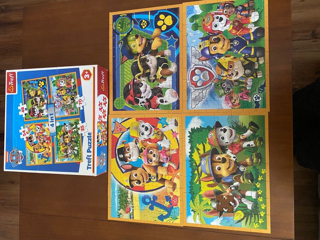 PUZZLE 4w1 Psi Patrol stan bdb! 207 elementów trefl