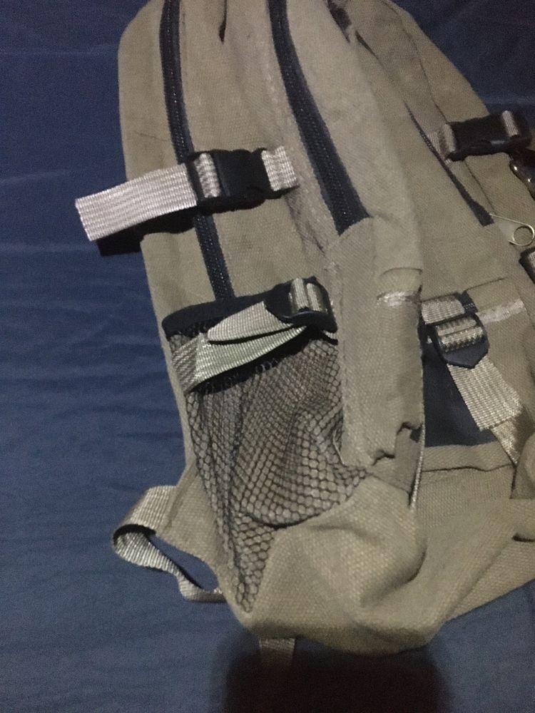 Mochila lona castanha unisex para estudante nova