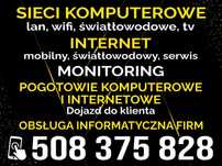 Sieci LAN, wifi, światłowody, kamery, serwis internetu,