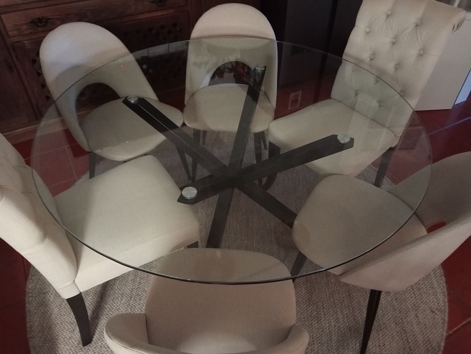 Mesa de vidro redonda