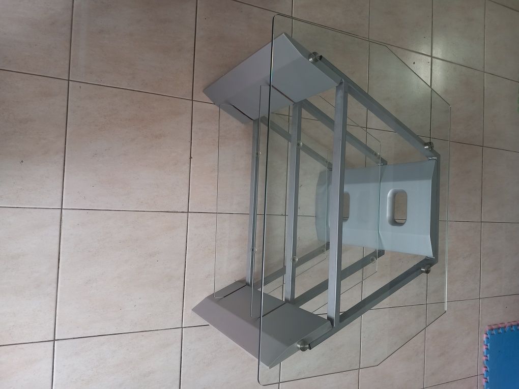 Movel para televisão em vidro e inox