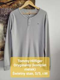 Oryginalny Tommy Hilfiger jak nowa koszulka bluzka długi rękaw szara