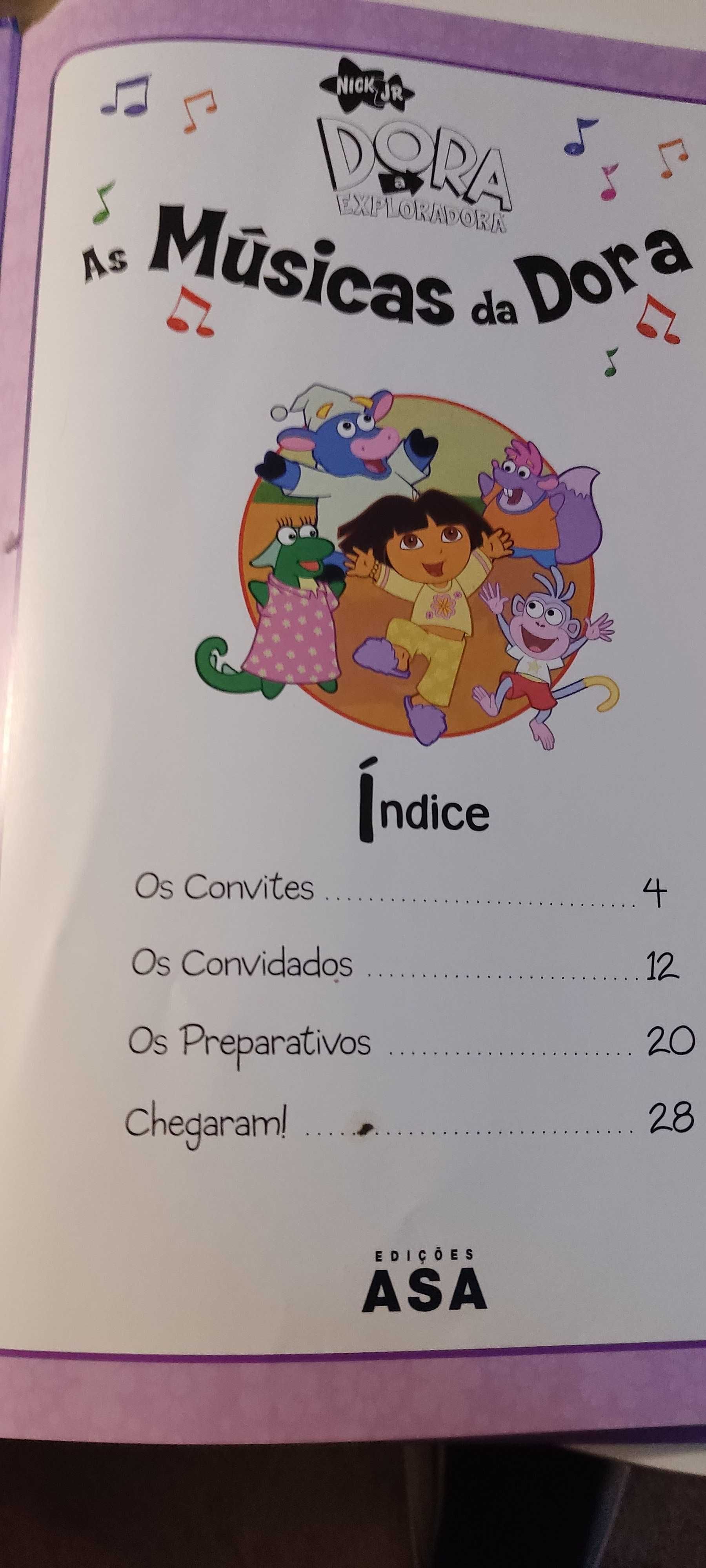 Livro com músicas da Dora