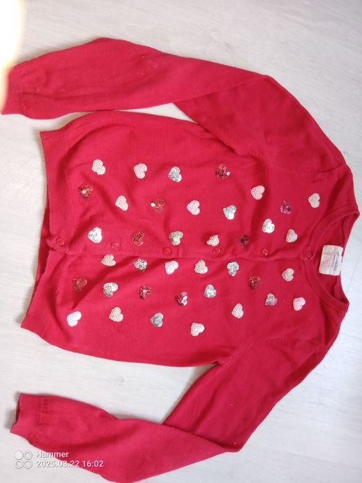 Czerwony sweterk hm 122 cm