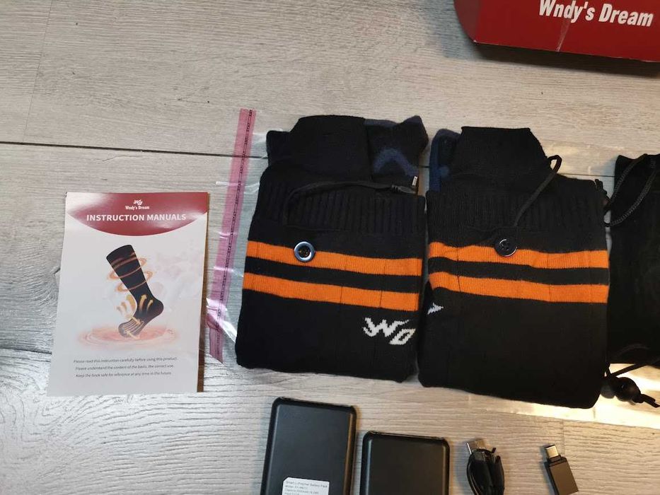 Podgrzewane skarpety, bardzo duży akumulator 5000 mAh Rozmiar 36-42