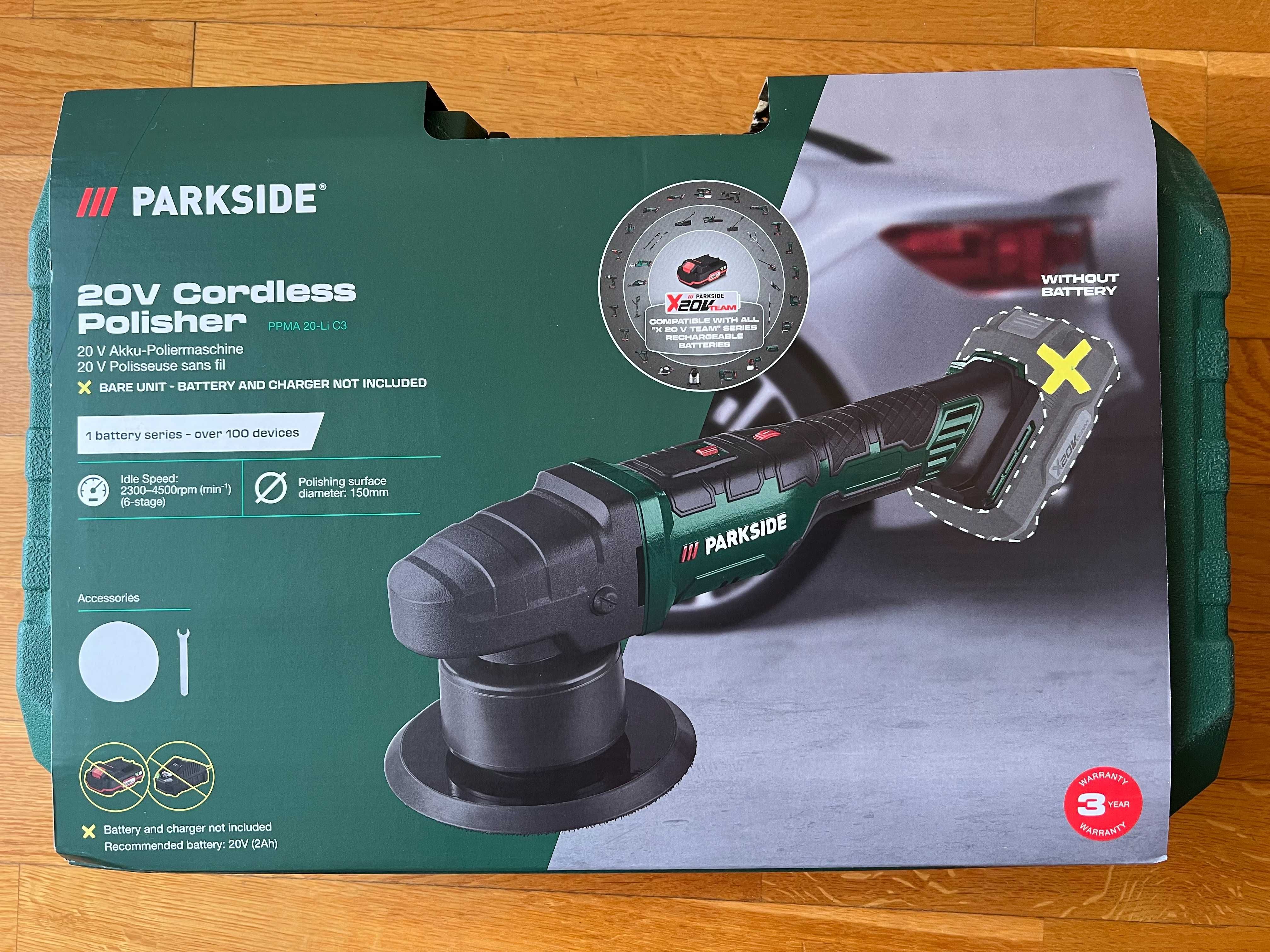 Akumulatorowa polerka Parkside 20V PPMA C3 najnowszy model