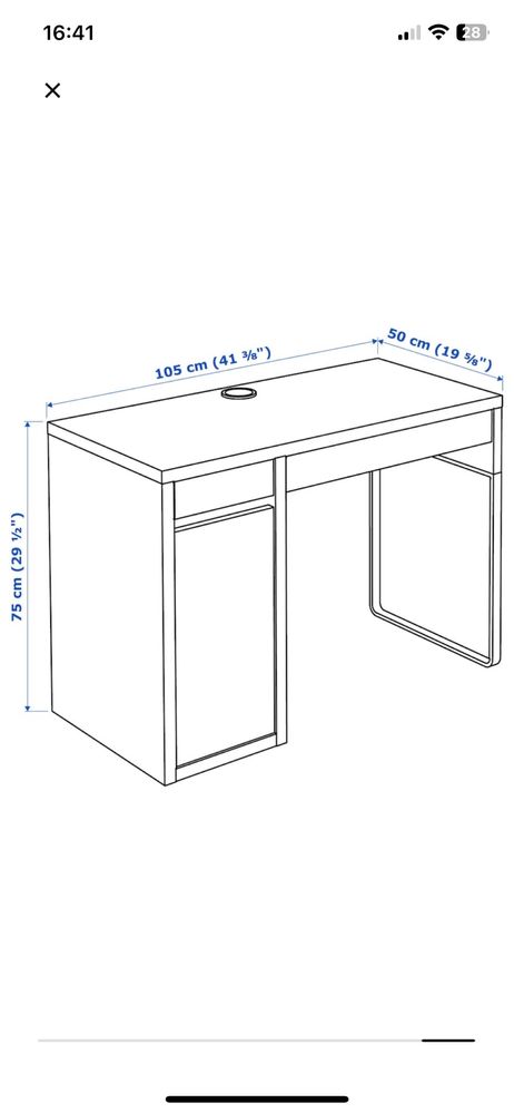 Ikea Mick biurko + nadstawka na biurko czarnobrązowe