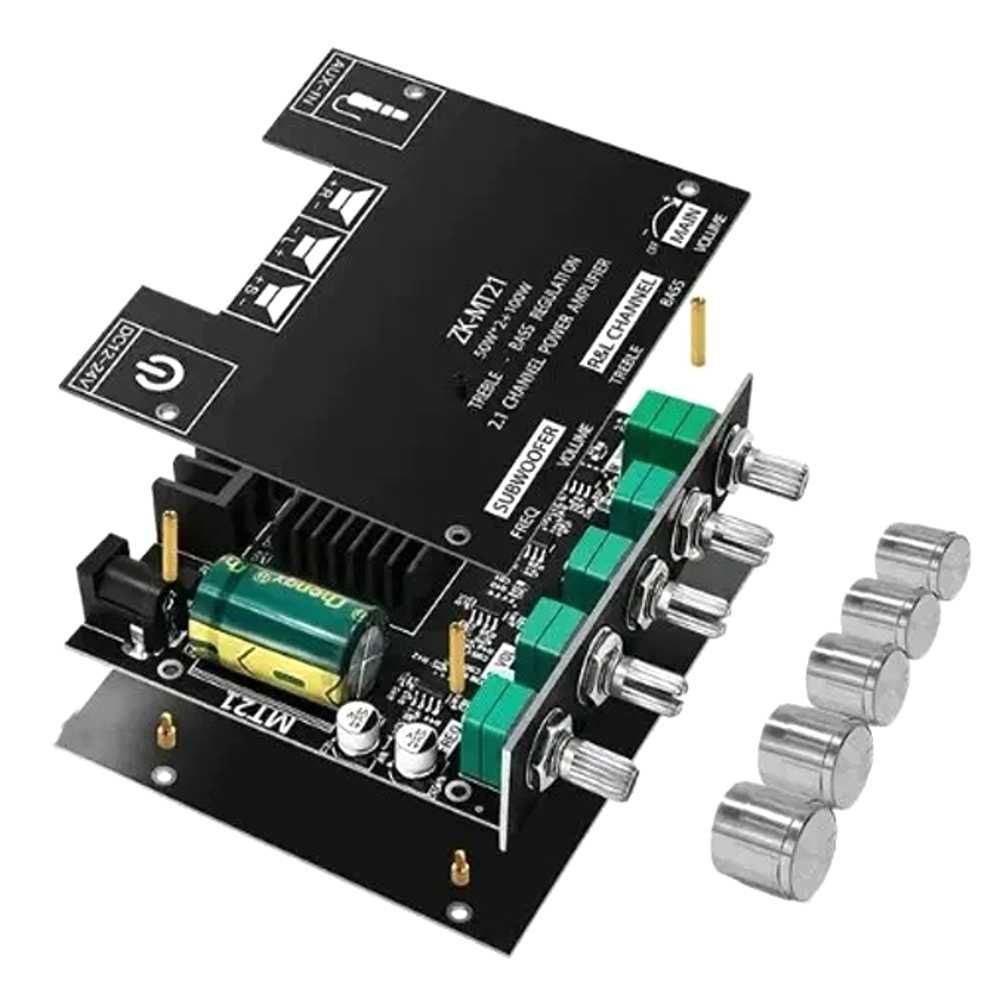 Крутий Підсилювач звуку 2.1 ZK-MT210 на 50W X 2 + 100W сабвуфер (ORIG)