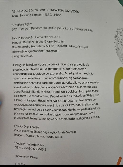 Agenda Educador de Infância