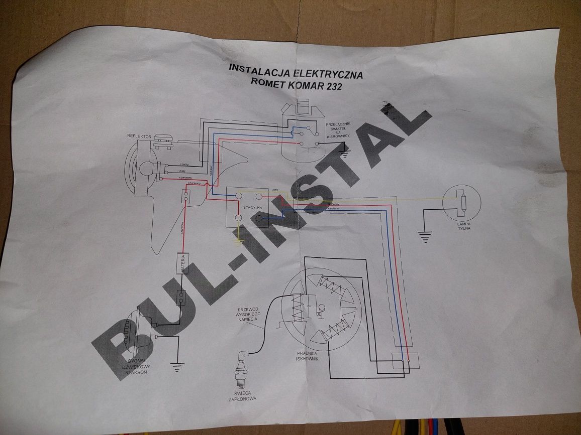 Nowa instalacja naprawcza romet komar 232+schemat sztywniak
