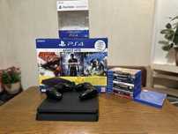 Консоль PS4 1Tb + 2 джойстика + 11 дисків + коробка, офіціал